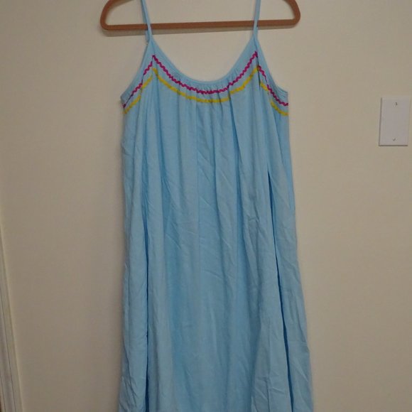 Olivia Rubin Dress Aurora Blue Maxi Sleeveless Cotton Size 10 - Picture 1 of 7